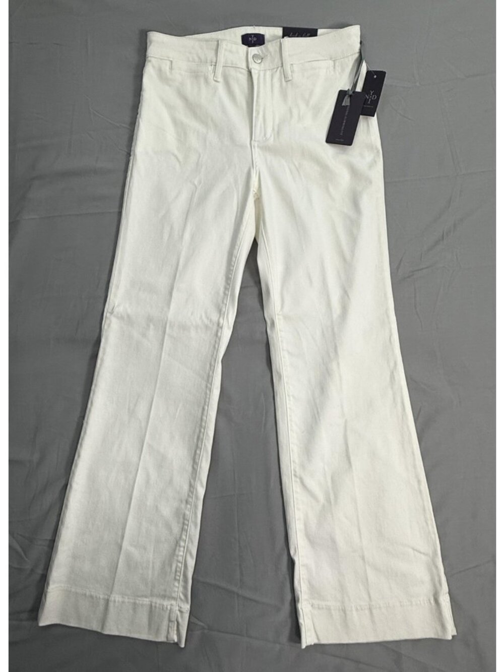 NYDJ The Trouser Pants Womens 8P Optic White Wide Leg Petite Minimalist Chic NWT - Picture 1 of 13